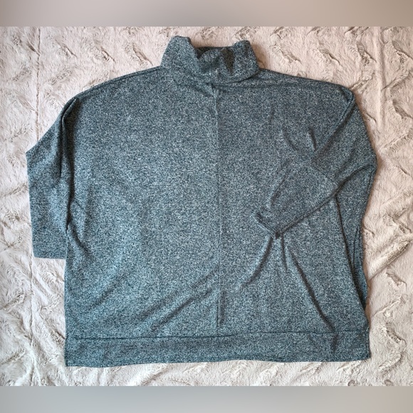 Zenana - Blue Hi-Low Cowl Oversized Sweater - Picture 2 of 7